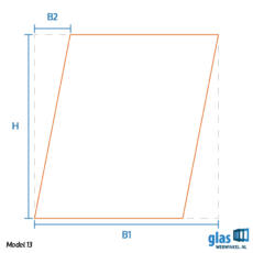 Model 13 - spiegel parallellogram rechts